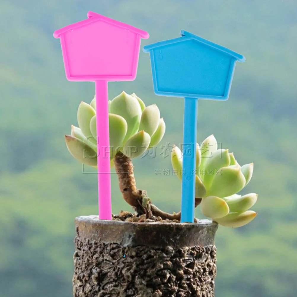 

50pcs Succulent Plant Labels Durable Plastic Stake Tags Long Strip Garden Markers For Herb Planting Identification Rustic Style