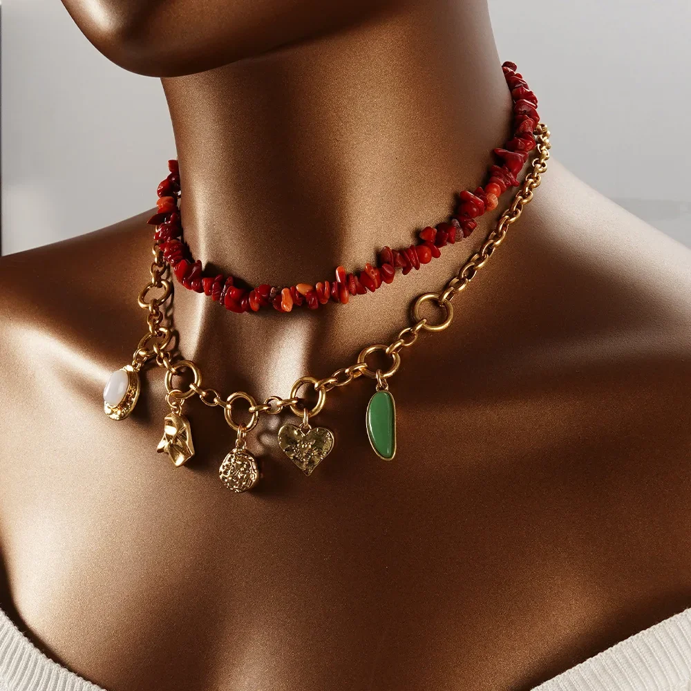 

Jewelry Copper Metal Classic Link Chain Fashion Heart Necklace Necklacе Sale