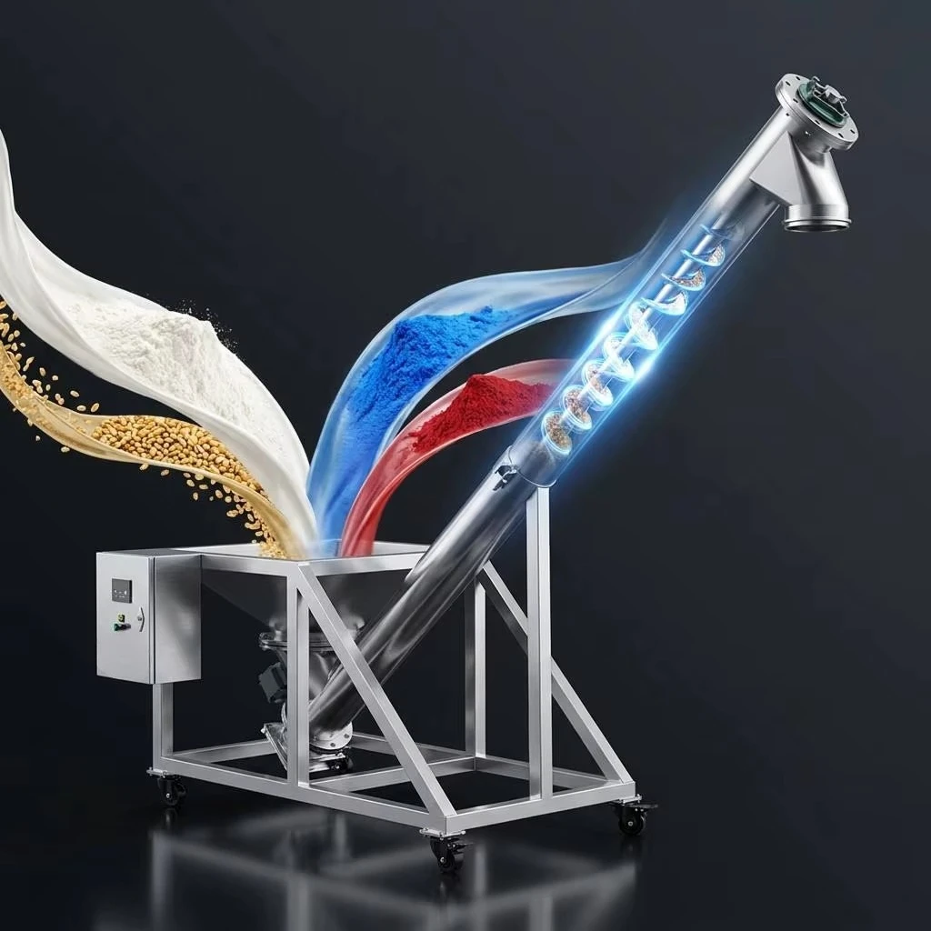 Food Grade 304 Stainless Steel Screw Conveyor Feeder for Cassava Starch & Potato Starch Conveying