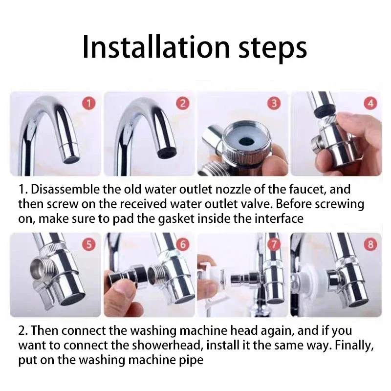 Faucet Switch Adapter Kitchen Sink Splitter Diverter Valve Water Tap Connector For Toilet Bidet Shower Bathroom Accessories image 6