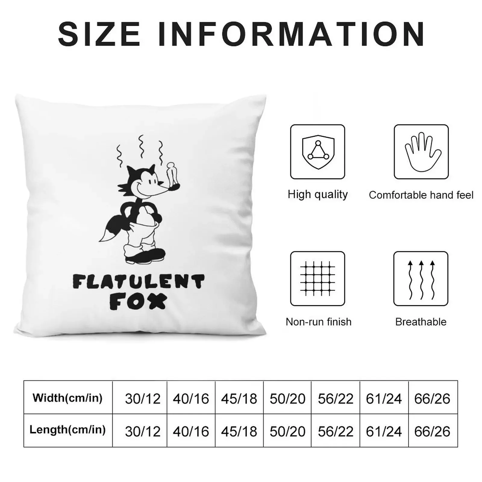 Flatulent Fox White Throw Pillow luxury home accessories Christmas Covers For Cushions bed pillows pillow