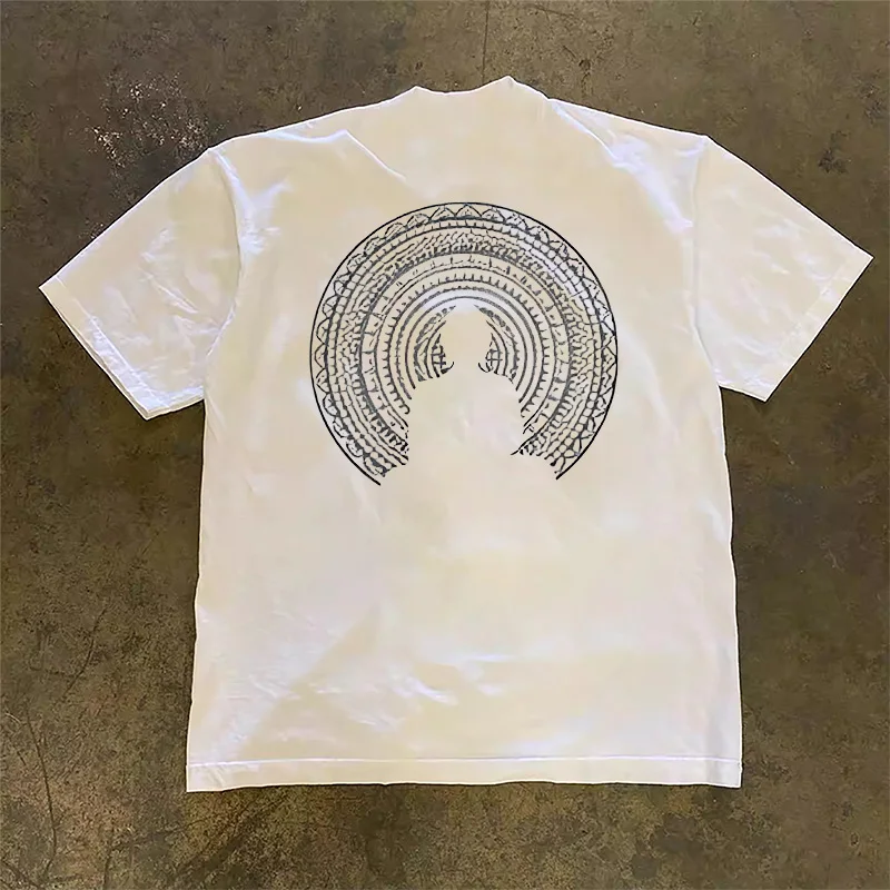 Loose Fit Short Sleeve T-Shirt Pure Cotton Double Thread Women's Style Heavyweight Couple's Tee Casual Summer Fashion