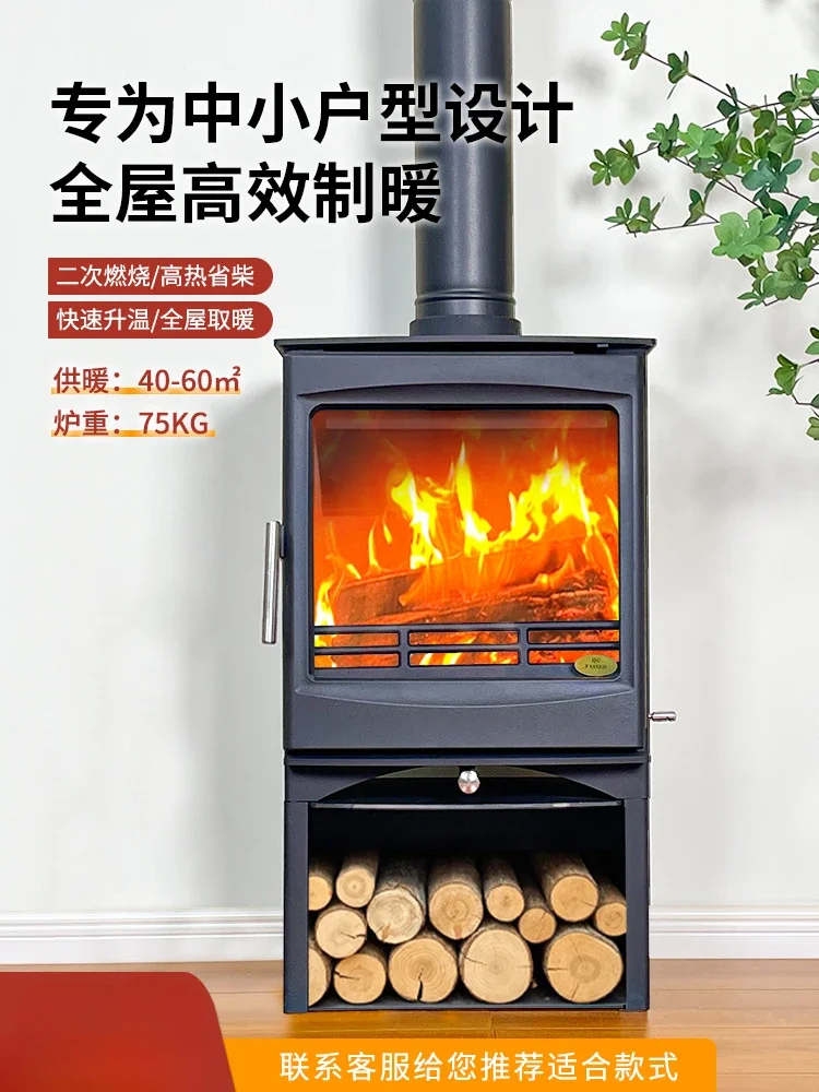 

Real Fireplace Firewood Fireplace Home-made Rural Villa Independent Firewood Stove Cast Iron Firewood Fireplace Real Fire
