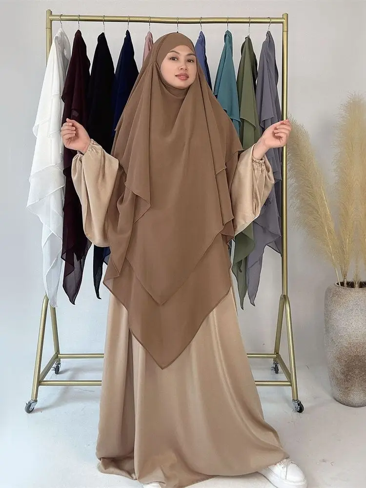 Ramadan Chiffon Khimar Abaya Niqab Turkey Arabic Muslim Hijab Islam Prayer Clothes For Women Djellaba Turban Musulmans Femme