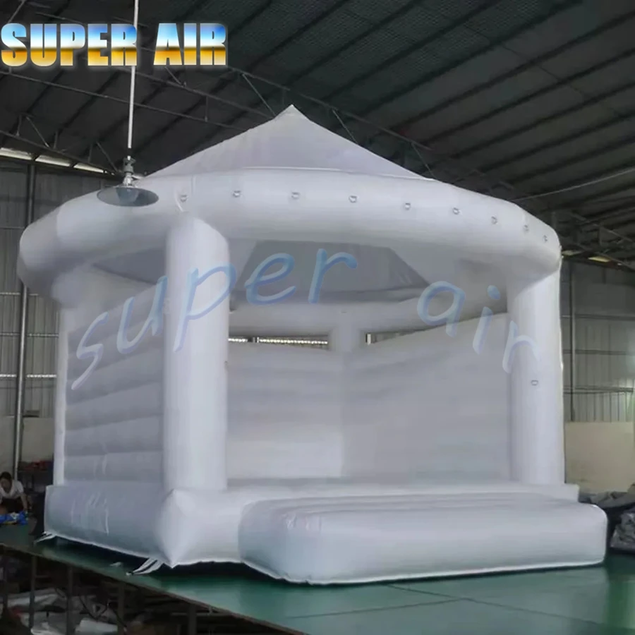 Commerciële witte springkasteel opblaasbare springtent volwassen kinderen springkasteel voor huwelijksfeest