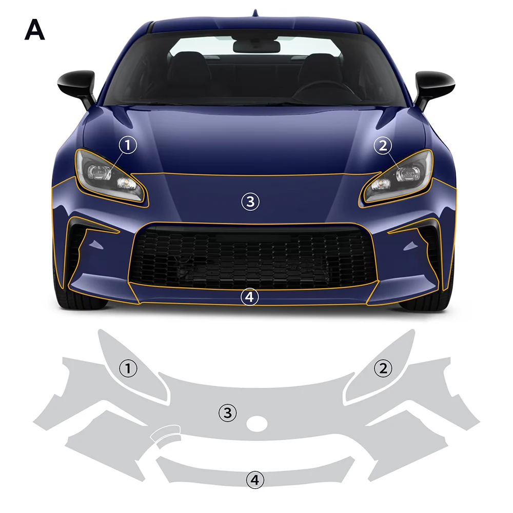KUNGKIC TPU pellicola protettiva per vernice per Toyota GR86 2021 2022 2023 paraurti per auto parafango trasparente PPF accessori antigraffio