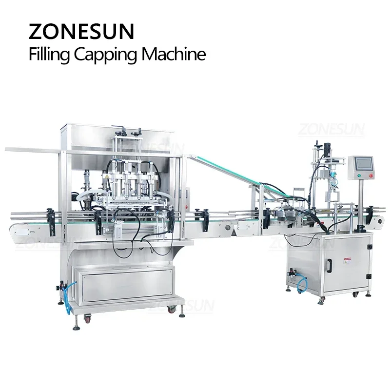 Zonesun ZS-FAL180A9 máquina automática de enchimento e tampagem personalizada para aparafusar garrafa irregular linha de embalagem em forma de abacaxi