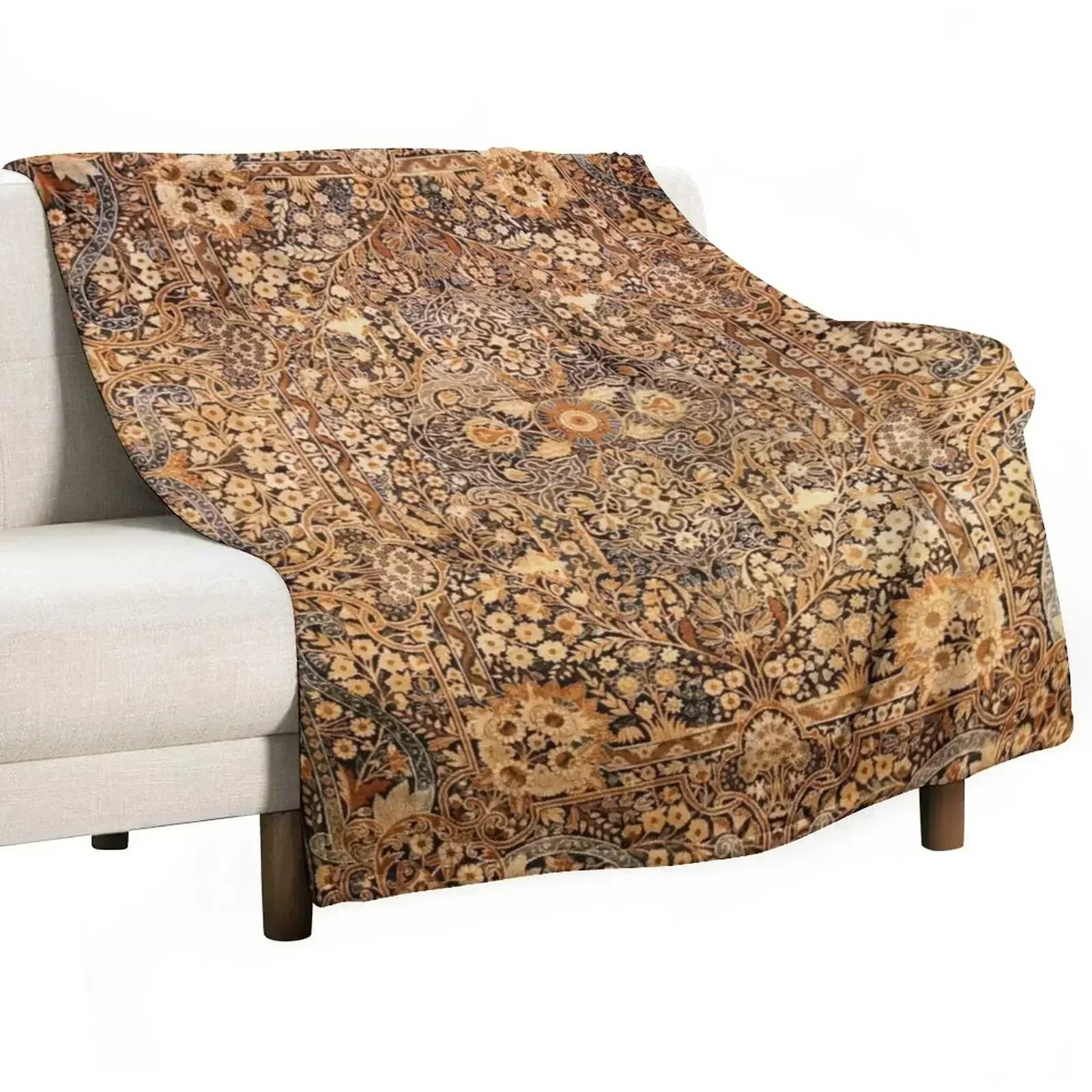Antique Persian Kirman Rug Print Throw Blanket Soft Plush Plaid Bed covers halloween sofa bed Soft Plaid decorative Blankets