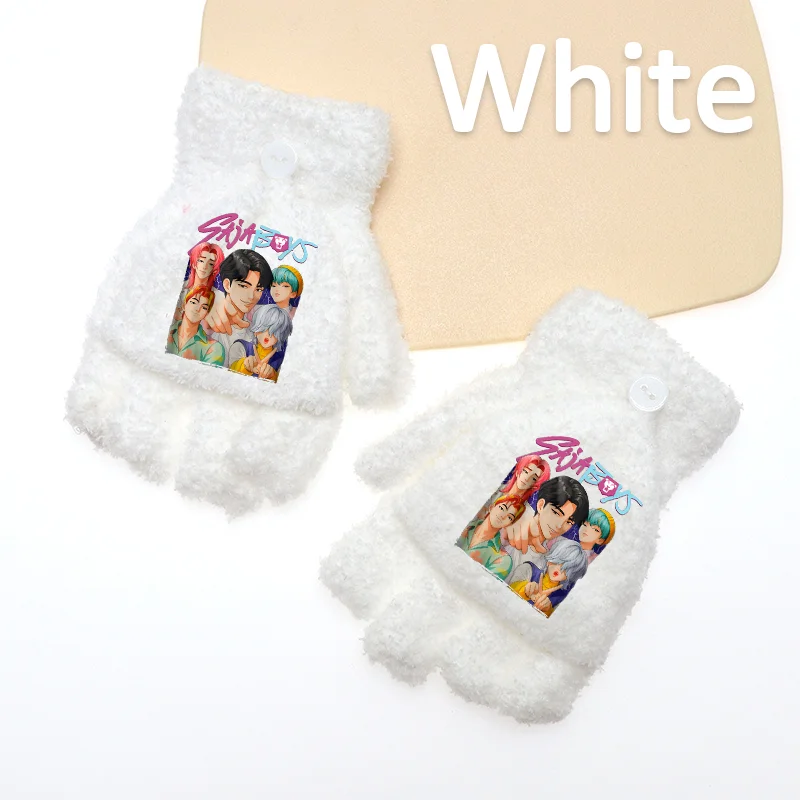 K-Pop Fingerlose Handschuhe, Halbe K-Pop Strickhandschuhe mit Fingerklappen, Warme Handschuhe für Mädchen und Jungen, zum Schreiben und für die Schule