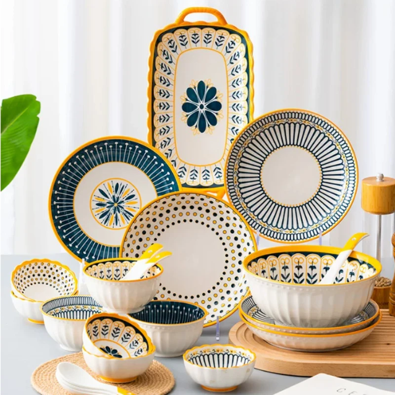 Modern Aesthetic Dinnerware Sets Full Set Birthday Italian Designer Dinner Set Ceramic Christmas Keramik Geschirr Set Dinnerware