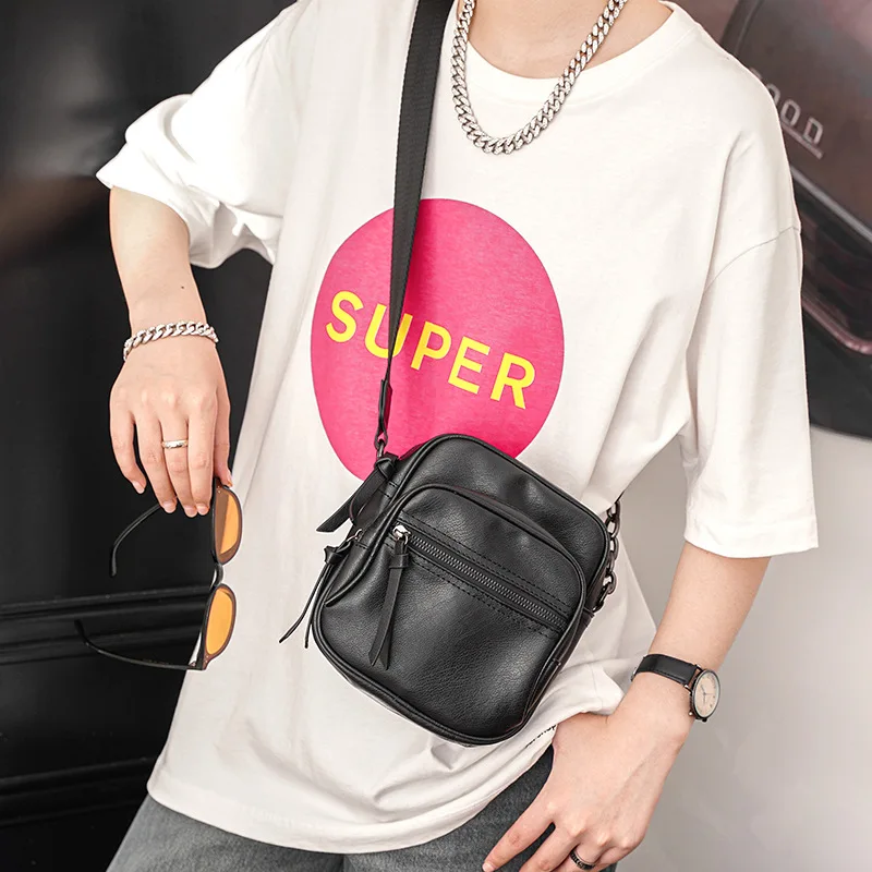 Fashion Crossbody Shoulder Bag For Men Casual Simple Crossbody Bag Men Luxury Brand Design Small Square Mobile Phone Bag Bolsas