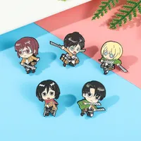 Anime Aot Figure Enamel Pins Classic Attack on Titan Brooches Metal Lapel Badges Accessories Gifts for Fans