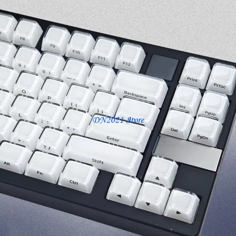 F3KE Desk Setup Keycap Set 132Keys Side-Printed Mechanical Keyboard Keycaps MDA Height for Keyboard Styling, and Replacement Use