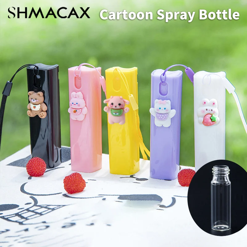 Cartoon Rectangular Tube Fragrance Spray Bottle Portable Travel Dispensing Bottle With String Perfume Spray Bottle Container