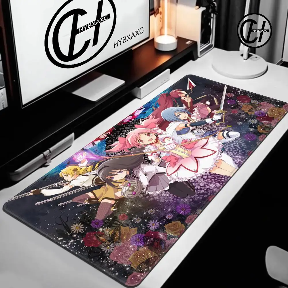 Large Gaming Accessories Desk Mat Cartoon Mousepad Puella Magi Madoka Magica Keyboard Mouse Pad Cute Computer Pc Gamer Anime Rug