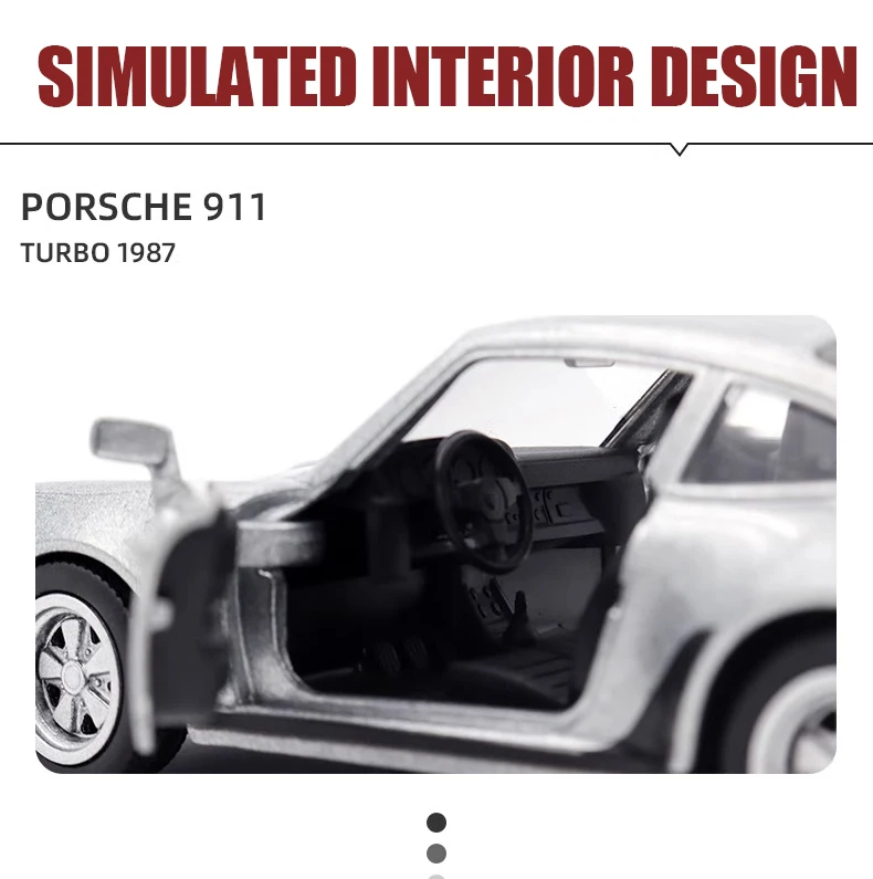 1/36 포르쉐 911 터보 레이싱 카 모델 장난감 시뮬레이션 합금 미니어처 다이캐스트 풀백 수집 아이 생일 선물 장식품 Recom