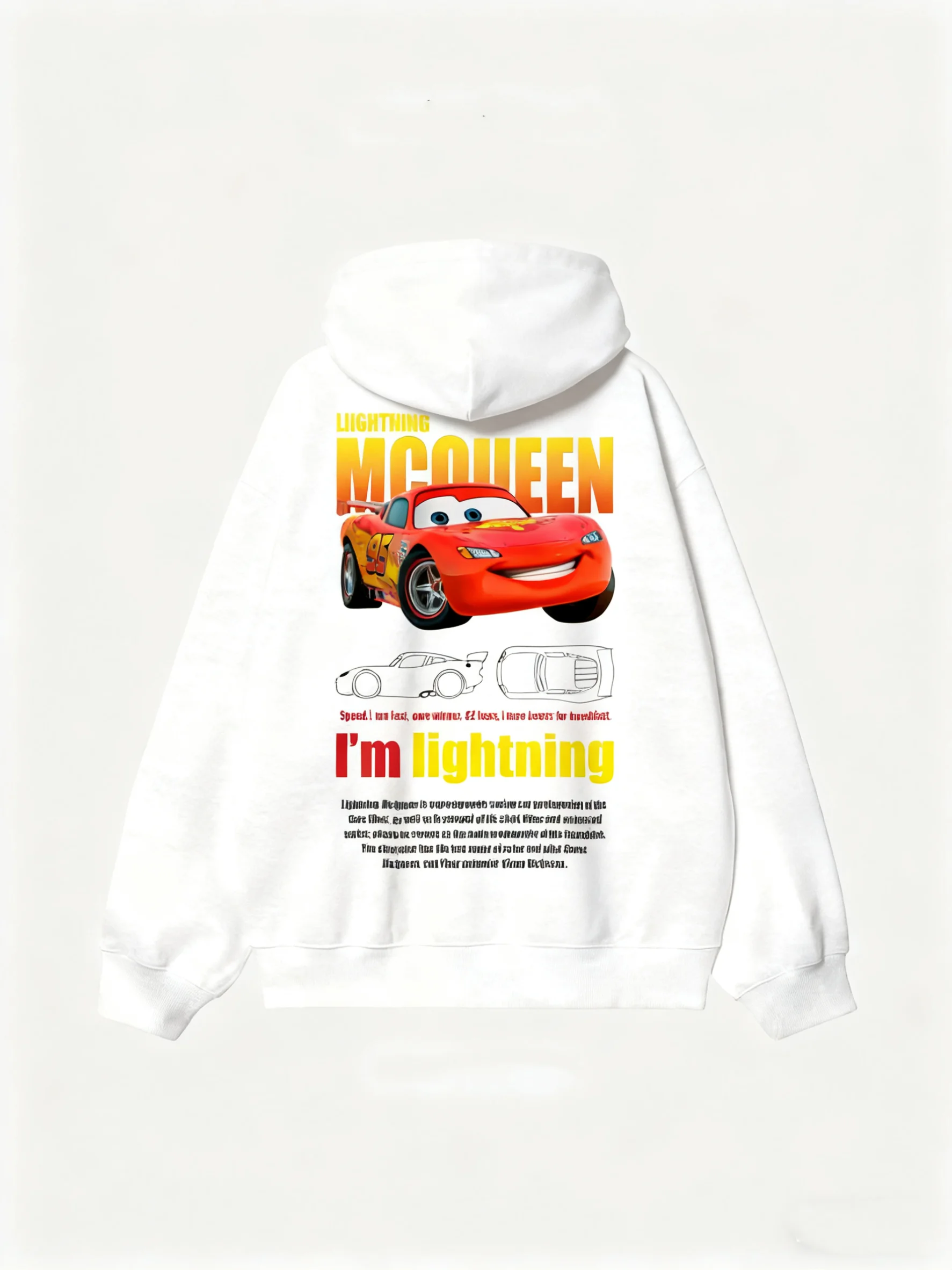 2025 New Disney Cars Lightning McQueen & Sally Embroidery Couple Hoodie Soft  Oversized Fit Exquisite Pattern For Girls and Boys