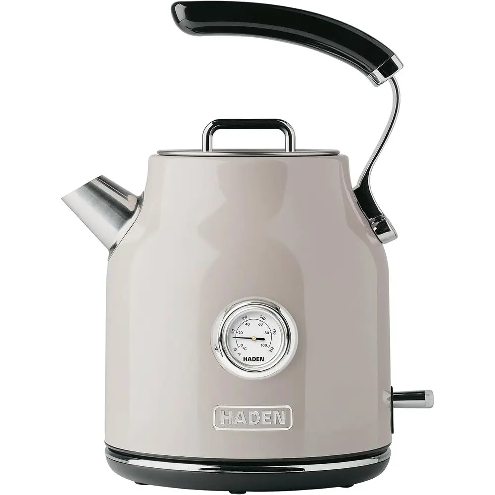 Det 1.7 Liter StainlSteel Electric Kettle, Hot Water Kettle with 360-Degree Base and Auto Shuto, Putty & Chrome