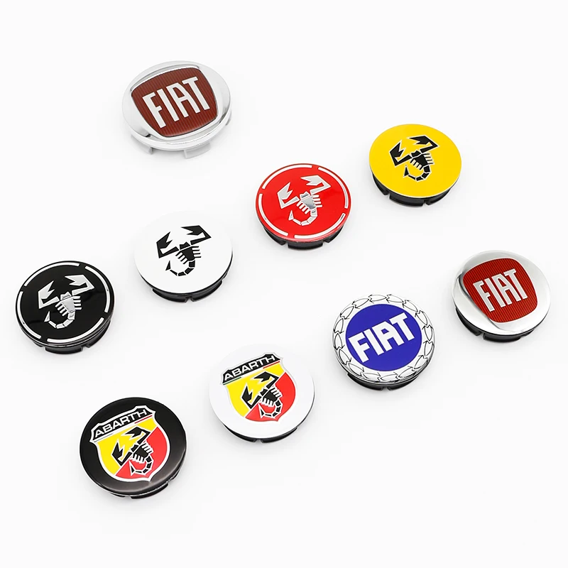 4pcs 3D 50mm 60mm logo car emblem Wheel Center Hub Cap auto Rim refit dust-proof badge covers emblem accessories For FIAT Abarth