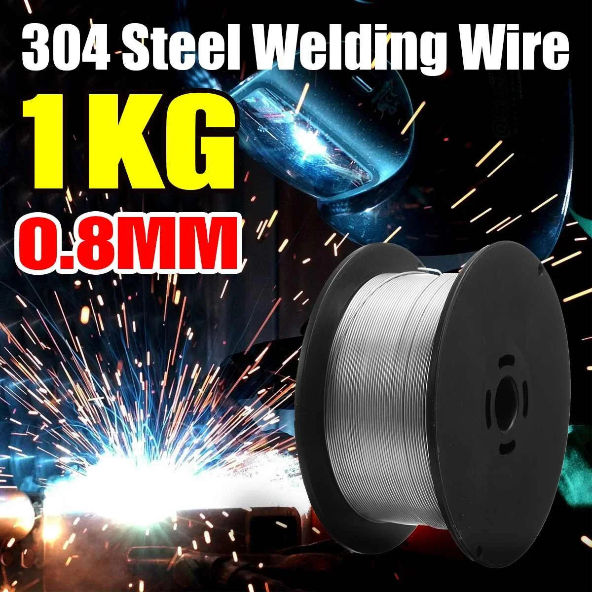 1 Roll Wire Flux Cored Self-Shielded 0.8mm No Gas Wires 1kg Iron Welding Carbon Steel Gas-Less Welder Accessories