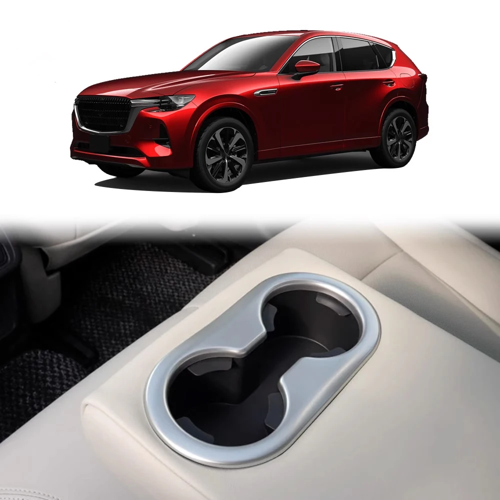 

Rear Center Console Row Water Cup Holder Frame Cover Trim Car Accessorie Carbon black For Mazda CX60 CX 60 Auto Parts 2022 2023