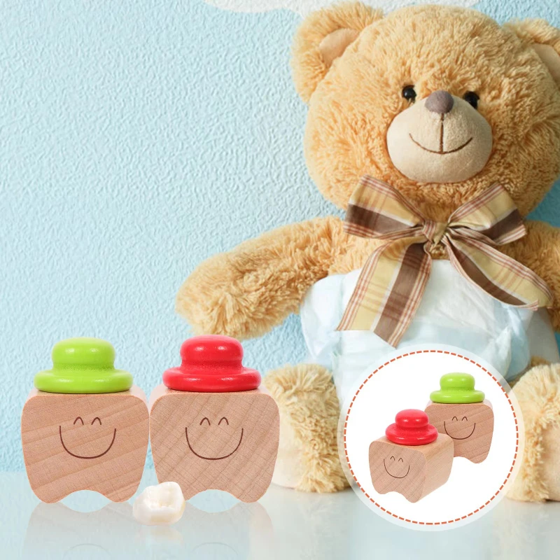 Baby Wood Tooth Box Organizer Milk Teeth Storage Collect Teeth Umbilica Save Gifts Baby Souvenir Gifts