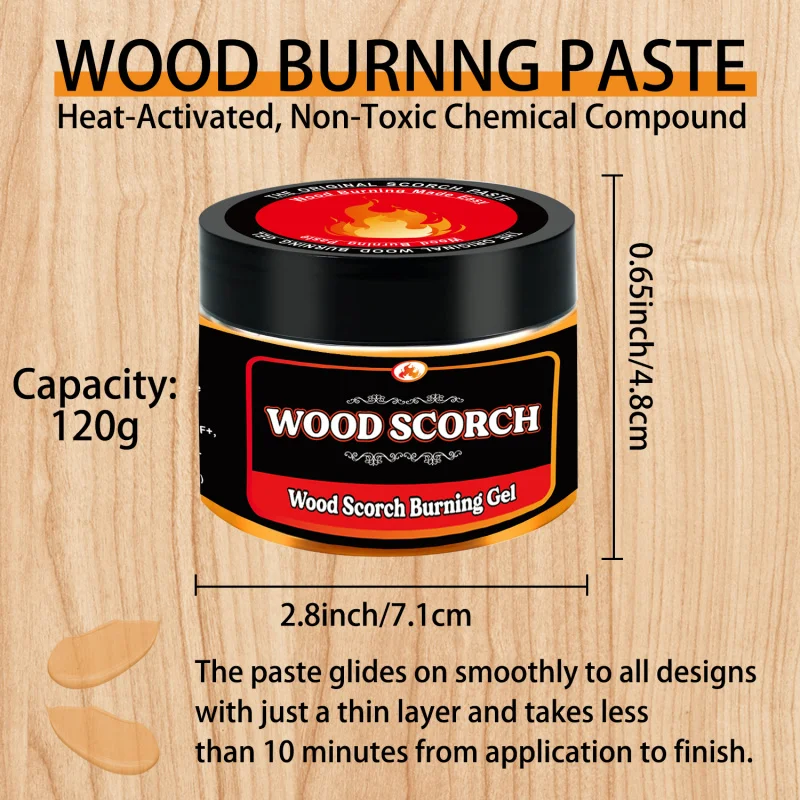  Wooden Burning Paste,4 OZ Wood Burn Gel for Crafting,Drawing & DIY Arts,Create Beautiful Art in Minutes,Personalize Your Craft