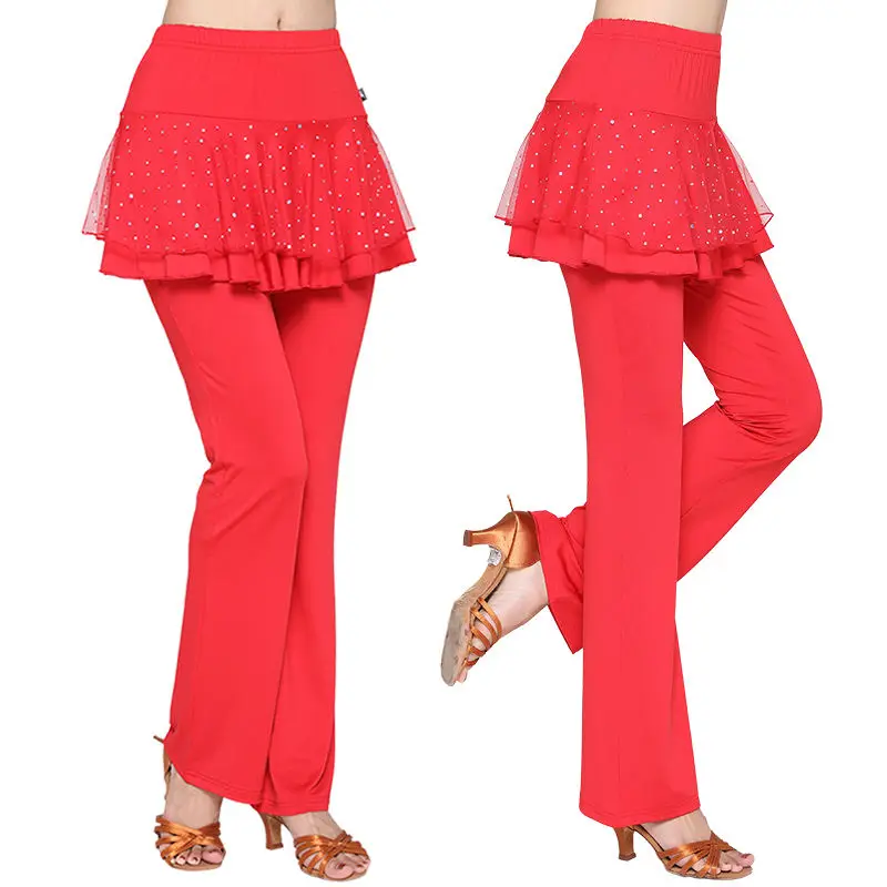 New Square Dance Costume Skirt Pants Adult Women Summer Milk Silk Dance Pants Practice Performance Clothing Trousers
