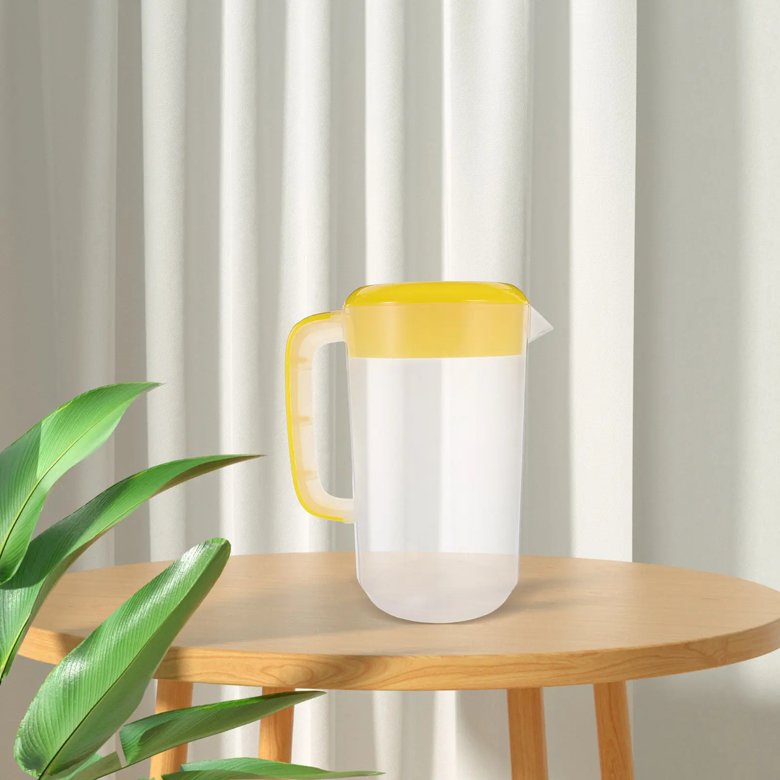 1Pcs 4000Ml Cold Water Pitcher Transparent Plastic Large Capacity Beverage Pitcher with Lid Shatterproof for Home Cafe Milk Tea