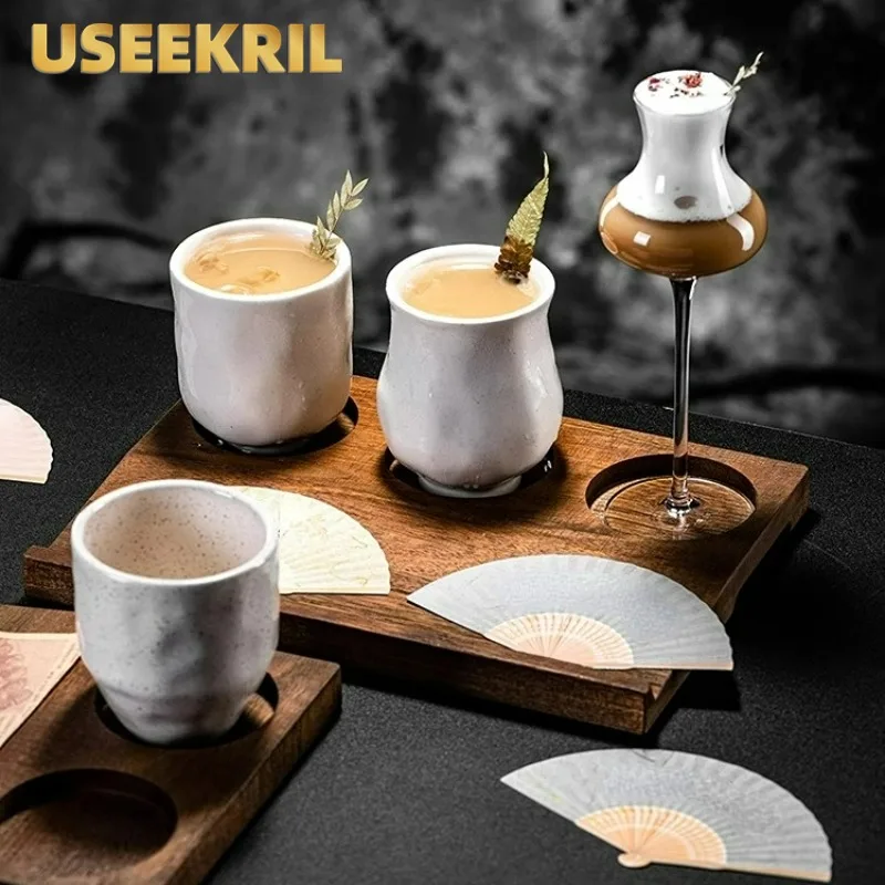 Creative Ceramic Mugs Special-shaped Ceramic Coffee Cup With Tray Personalized Cocktail Glass Cups Restaurant Bar Accessories