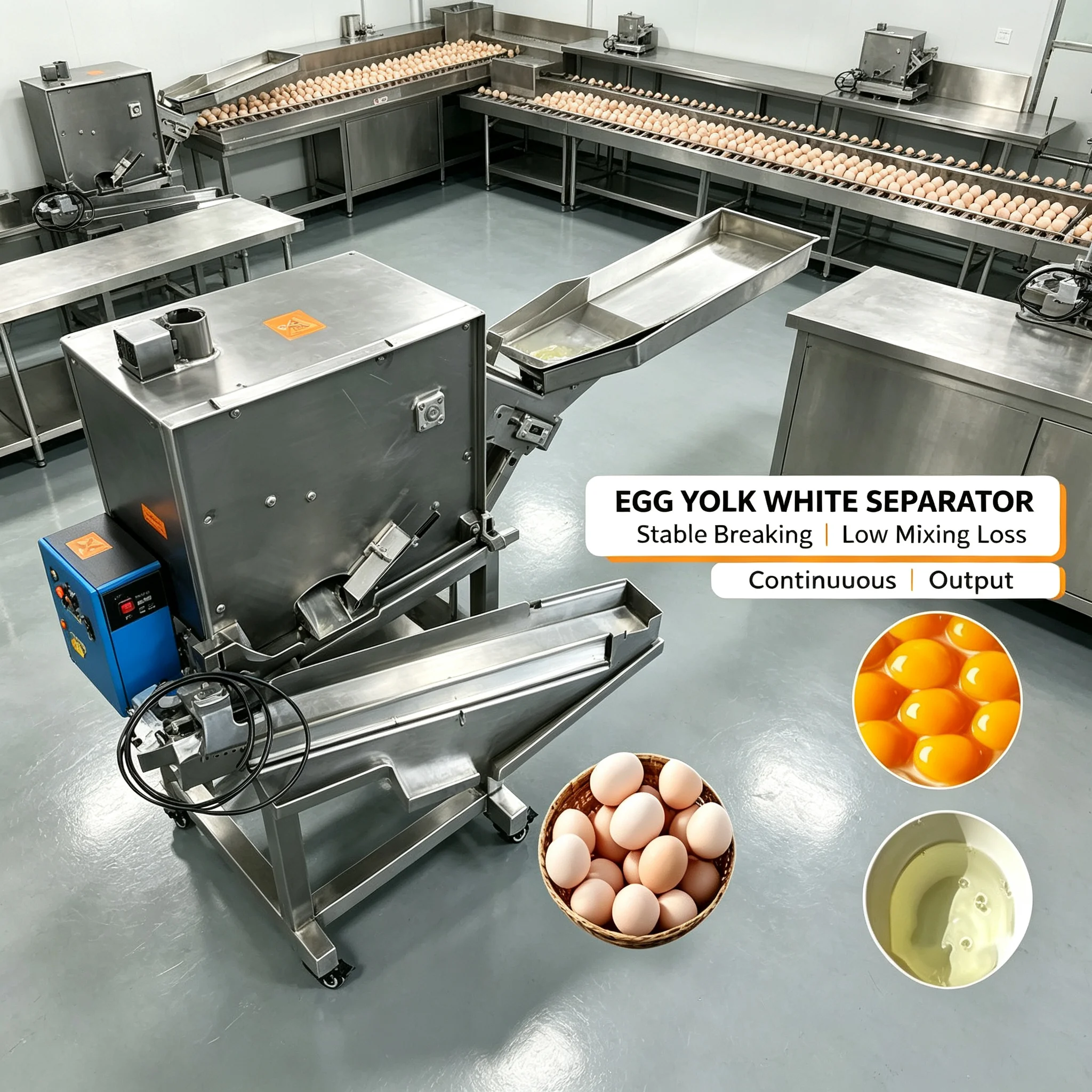Egg Breaking Separator Machine Food Grade Stainless Steel Automatic Egg Cracking Machine Customized