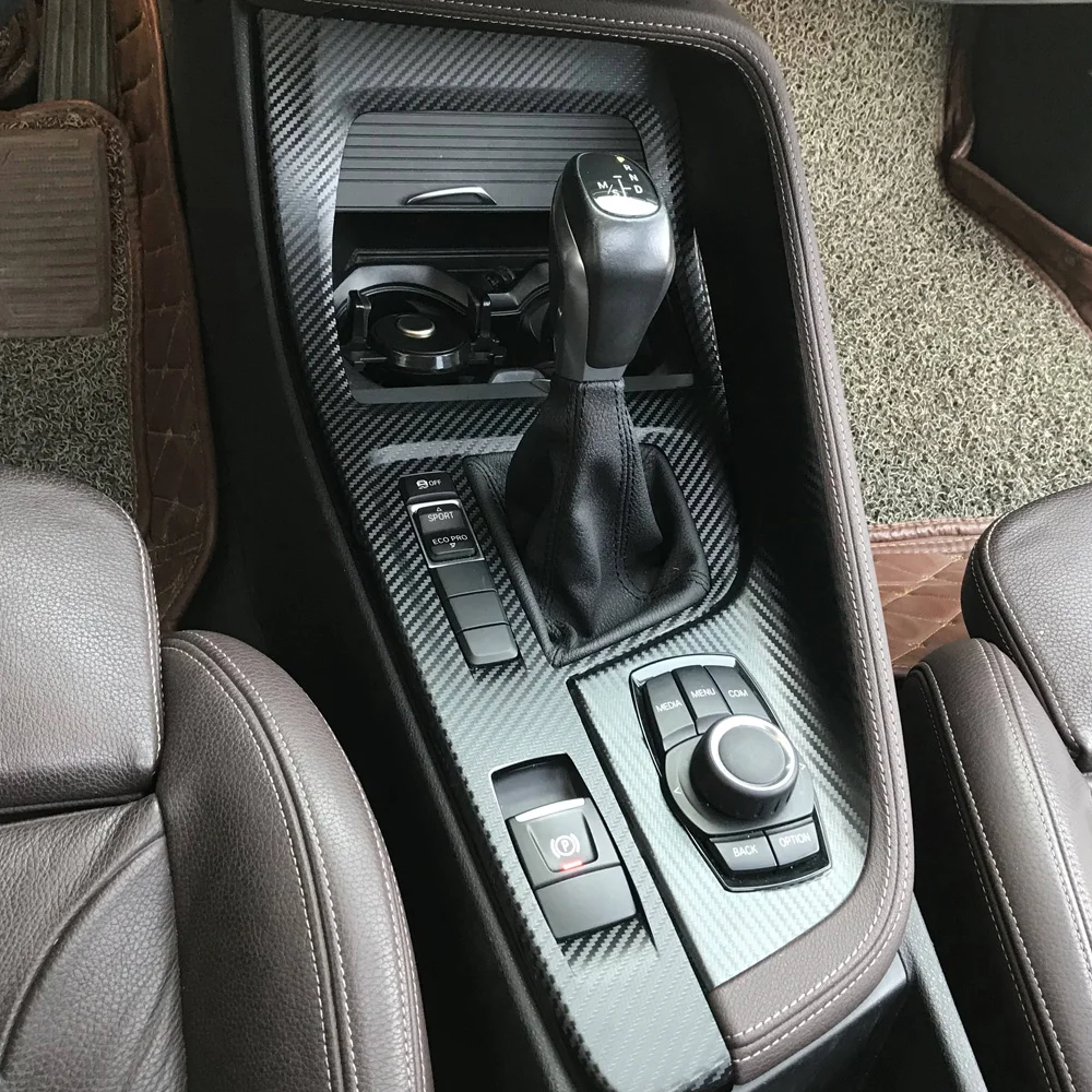 For BMW X1 X2 F48 F39 2016-2021 Interior Central Control Panel Door Handle Carbon Fiber Stickers Decals Car styling Accessorie