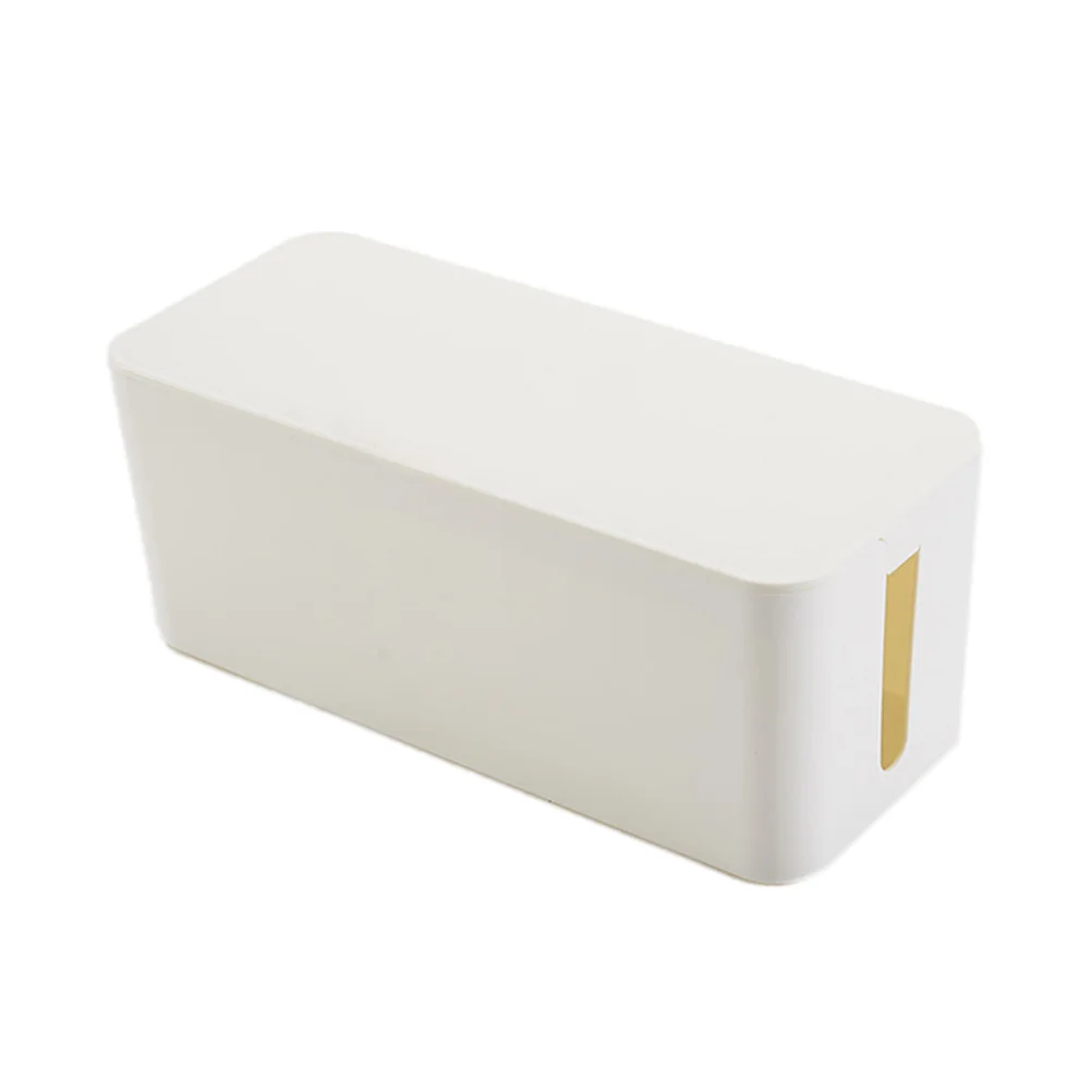 

Cable Management Box White Plastic Power Strip Organizer For Wires Chargers Storage Hidden Cord Solution Power Cord Storage Box