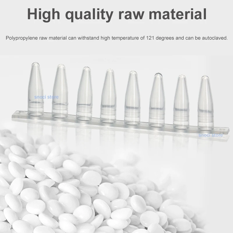 0.1/0.2 مللي Pcr 8/12 شرائط أنبوب مختبر الإسفار الكمي PCR أنبوب قطاع 125/200 قطعة PP أنبوب الطرد المركزي مع غطاء مختبر المورد