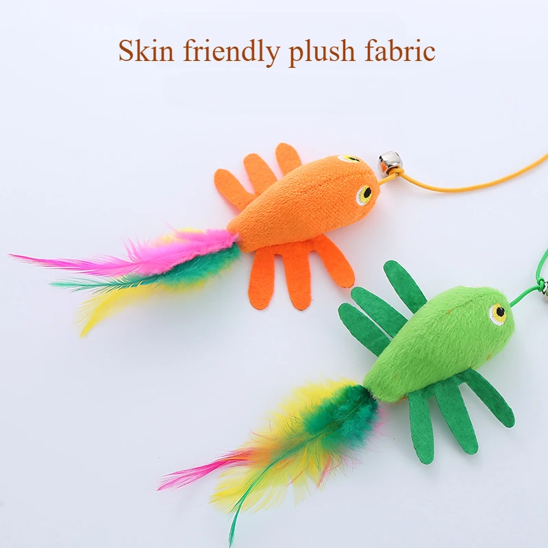 Pet Supplies Cat Toys Cute Wind Plush Crayfish Shaped Teasing Cat Stick Self Fun Soothing Toy