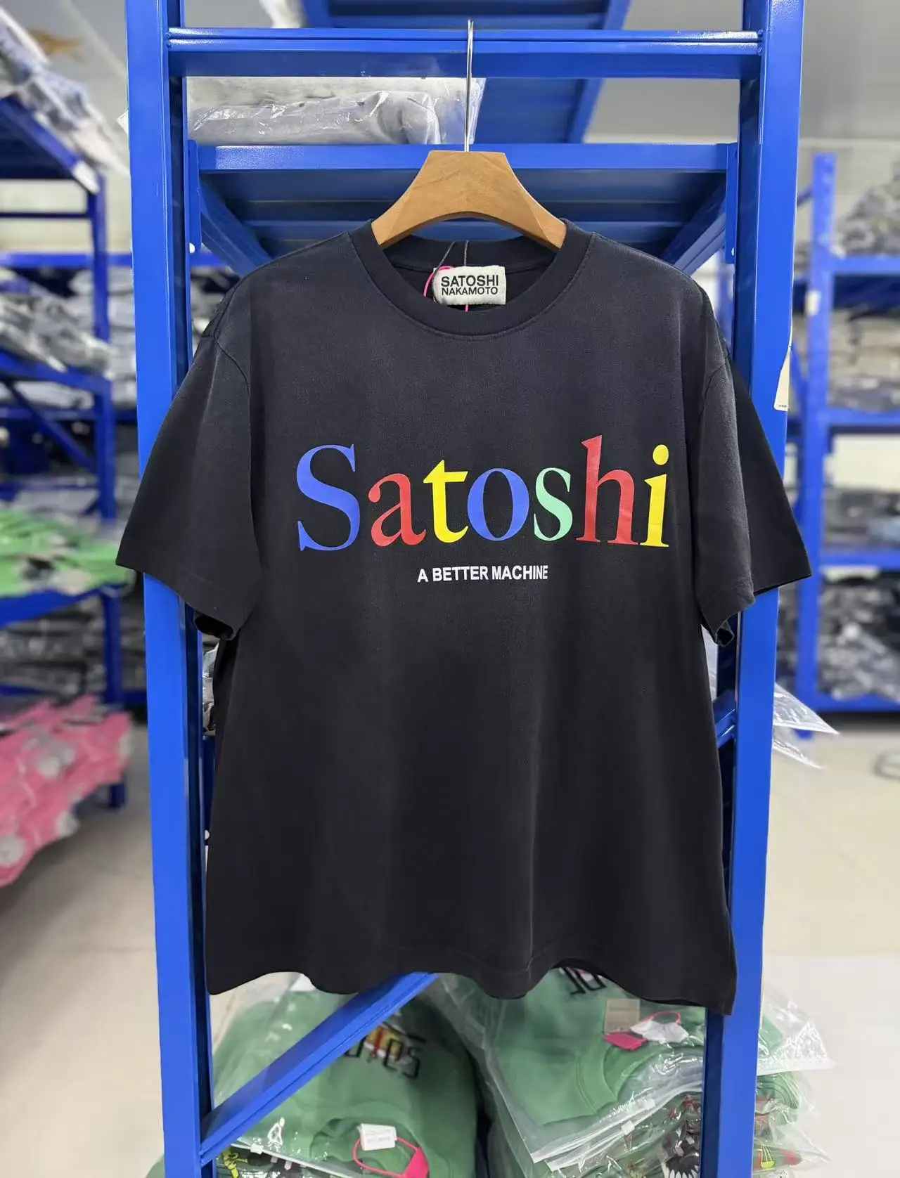New Men Tee Shirts Washed Satoshi Nakamoto Better Machine Top Hip Hop Skateboard Street Cotton Tee Tank Tops Dog punk #A69