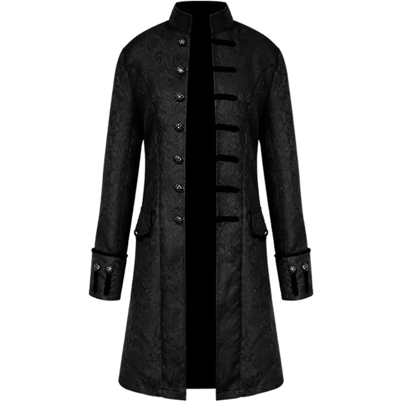 Men's Retro Tailcoat Jacket Gothic Long Steampunk Formal Gothic Victorian Style Top Jacket Halloween Costume