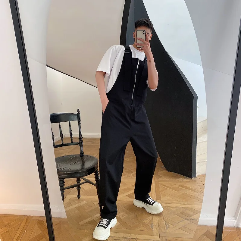 

Spring New Arrival Zippered Overalls Unisex Vintage Workwear Pants Loose Fit Straight Leg mid Waist No Stretch Casual Trousers