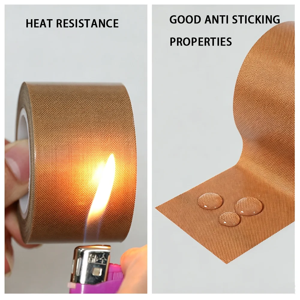 10M Brown Tetrafluoroethylene Tape High Temperature Resistant Thermal Insulation Cloth Sealing Packing Machine Adhesive Tape