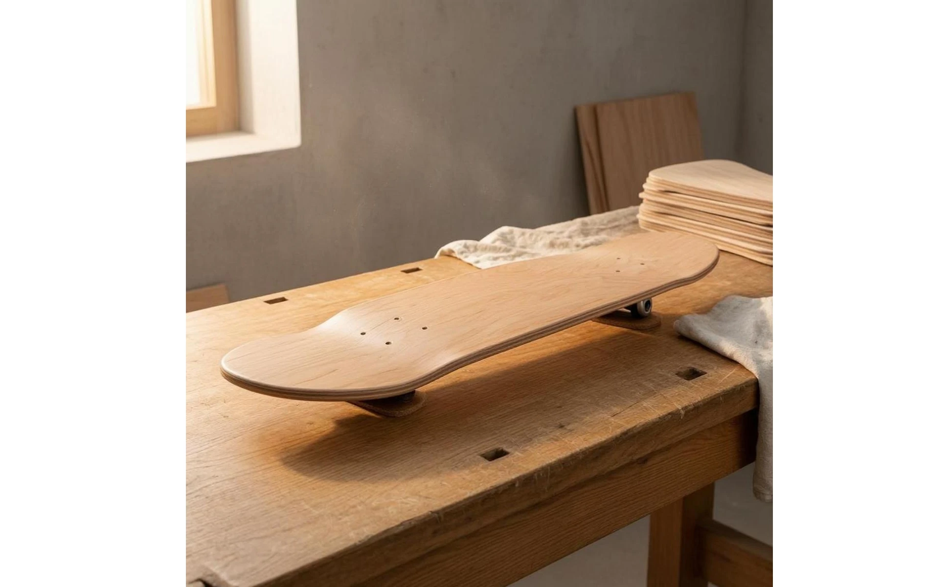 Canadian Maple Skateboard Deck Pre-Drilled Double-Kick Skateboard Deck Sports Gear Symmetrical Rounded Nose and Tail
