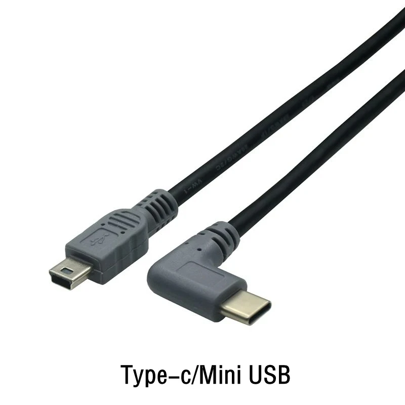 Micro Mini USB Cable 5Pin Male To Male Right Angled 90 Degree USB 3.1 Type C OTG Data Adapter Converter Charging 25cm 0.5m 1m