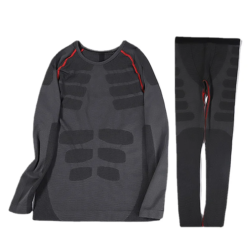 Men Thermal Underwear Set Motorcycle Skiing Shirts Pants Base Layers Tight Long Johns Tops & Trousers Set Clothing