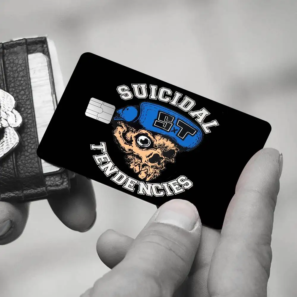 S-مولات الانتحارية الثقيلة روك باند أنماط مختلفة بوكر ملصق فيلم الشريط الجلد لبطاقة الائتمان بطاقة الخصم رقاقة كبيرة #6