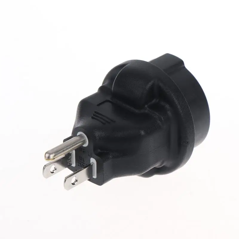 ∘Schuko EU to US Plug Adapter Lightweight CEE7/3 to NEMA 5-15P Power Converter for Overseas Study Travel Use