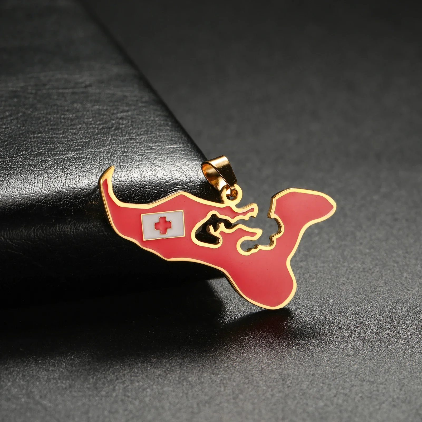 Tonga National Map Stainless Steel Pendant DIY Can Be Made as Necklace Accessory for Men and Women