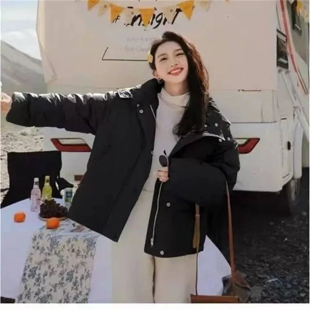 2025 신상 파카 한국산 다운 코튼 재킷 여성 겨울 코트 여학생 패션 후드 파카 오버코트 두꺼운 따뜻한 코트