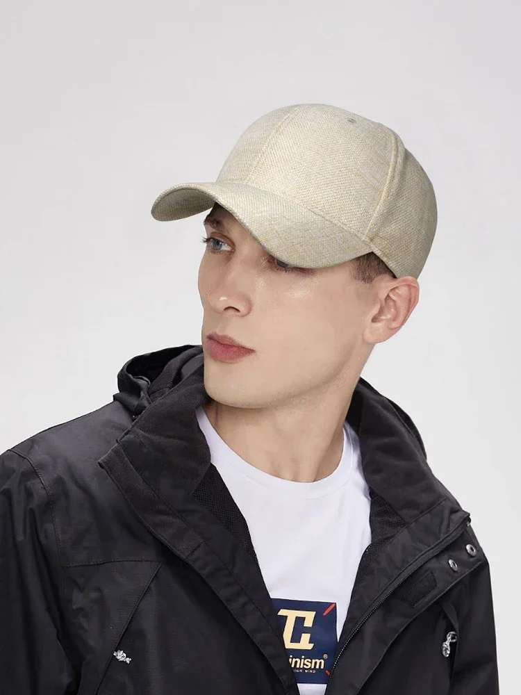 الصيف كبير رئيس 65 سنتيمتر القطن الكتان قبعات البيسبول للجنسين حجم كبير بلون تنفس Snapback قبعة الرجال موضة قناع قبعات للحماية من الشمس