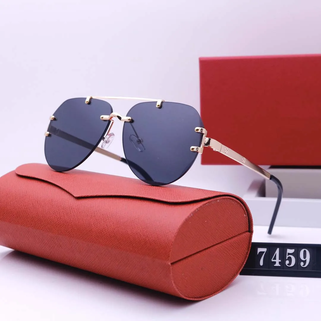 Frameless cut edge European and American style fashion trend large frame outdoor street shooting sunglasses