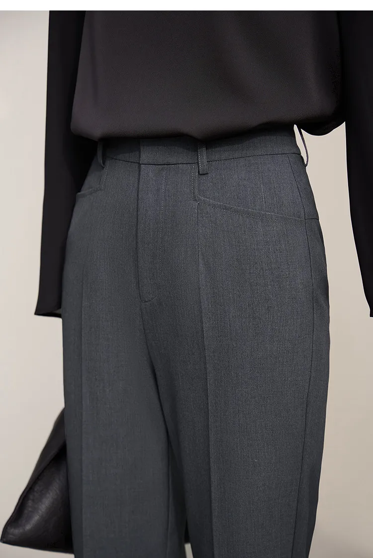 Amii Women Pants 2026 Autumn New Commuter Basic Style Tapered Pants Casual Women's Solid Versatile Ankle-Length Pants 12641091