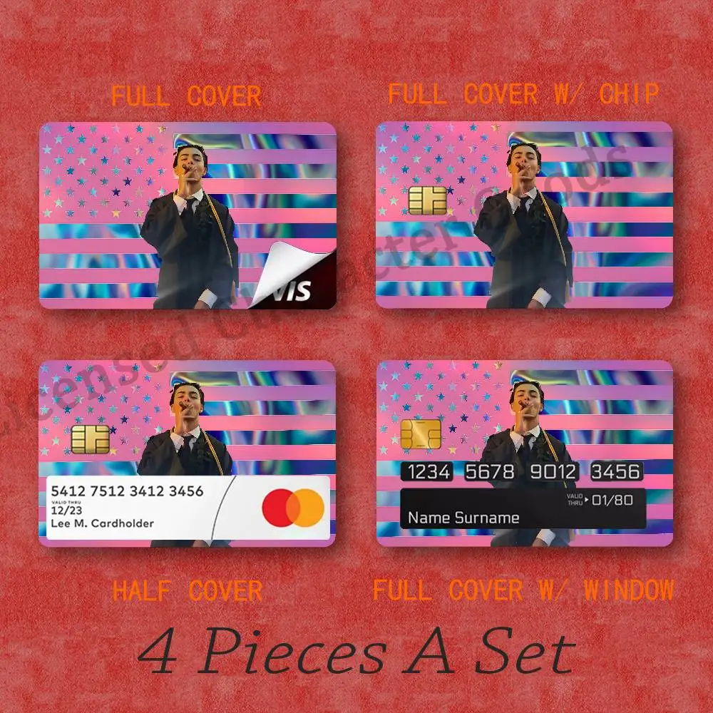 M-Malachi B-Barton Laser Film Bank Transit Card Skin Sticker 4 Styles A Set 54mmx 85mm With Chip
